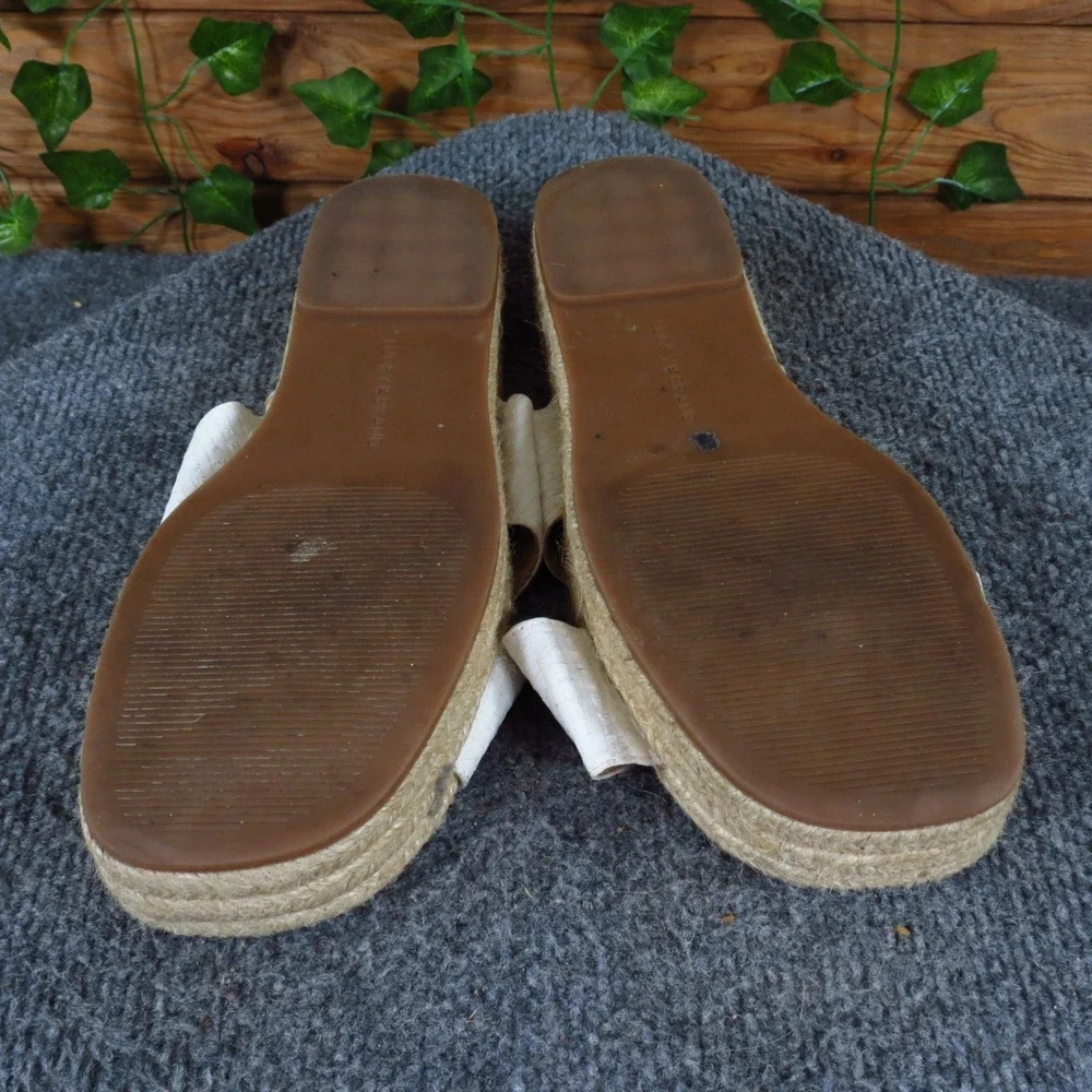 Lucky Brand Gayte Womens Espadrille Platform Slide Sandals 7.5M Summer White